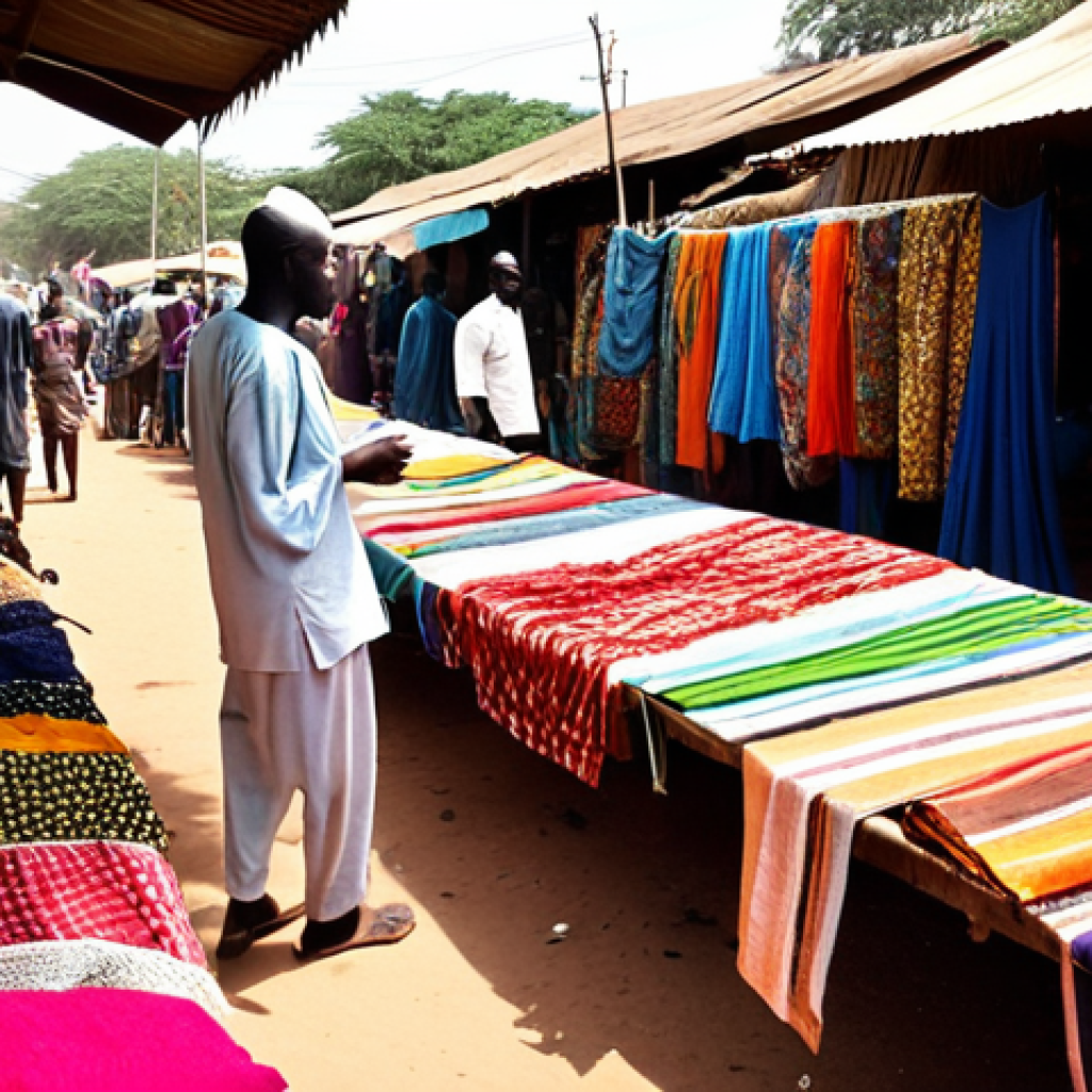 **

"A vibrant street scene in Banjul's Albert Market, bustling with people selling colorful fabrics, spices, and crafts. Focus on the energy and the Gambian culture.  Authentic details, warm lighting, slightly grainy, travel photography."

**