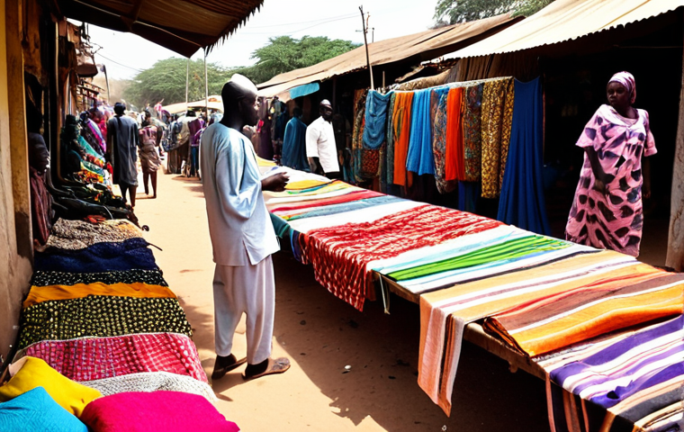 **

"A vibrant street scene in Banjul's Albert Market, bustling with people selling colorful fabrics, spices, and crafts. Focus on the energy and the Gambian culture.  Authentic details, warm lighting, slightly grainy, travel photography."

**